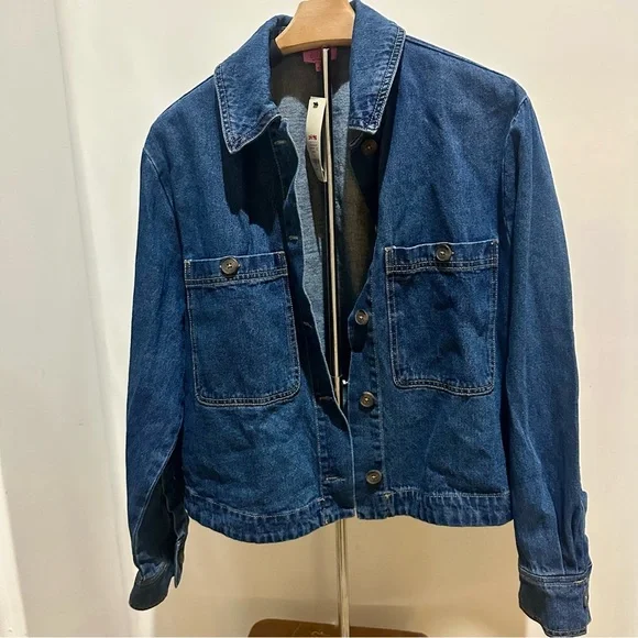 Francesca’s Oversized Denim Jacket – Dark Wash | Size S | NWT - Picture 2 of 10